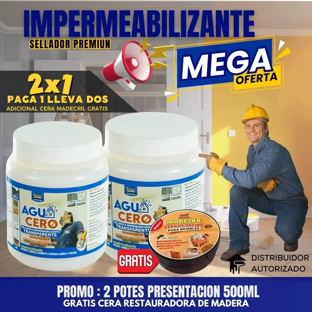 Sellador Aguacero™ 500ML: PAGA 1 Y LLEVA 2 + CERA MADECRIL TOTALMENTE GRATIS!!✅